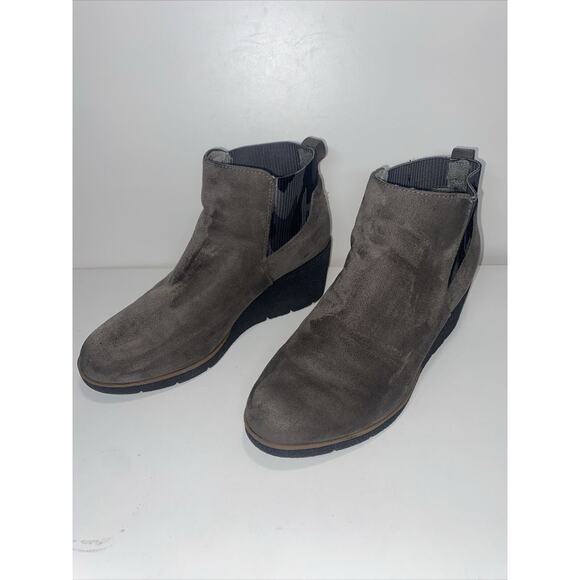 Dr. Scholl’s Women’s Size 8M Lean in Grey Suede Wedge Comfort Ankle Booties - Picture 4 of 15